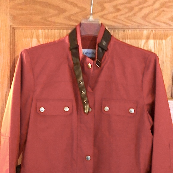 Calvin Klein Rain Coat - Jacket - Burnt Orange - Windbreaker - Medium - Picture 5 of 16